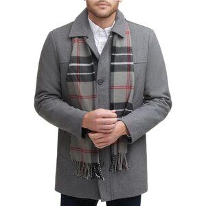 Mens Weston Wool Blend Coat With Scarf (Regular and Big & Tall)